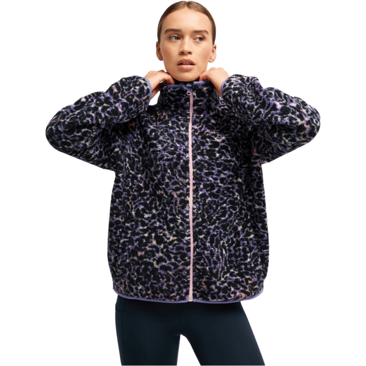 2026 Roxy Womens Waves Of Warmth Zippered Sports Fleece ERJPF03262 - Twilight Purple